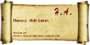 Hencz Adrienn névjegykártya